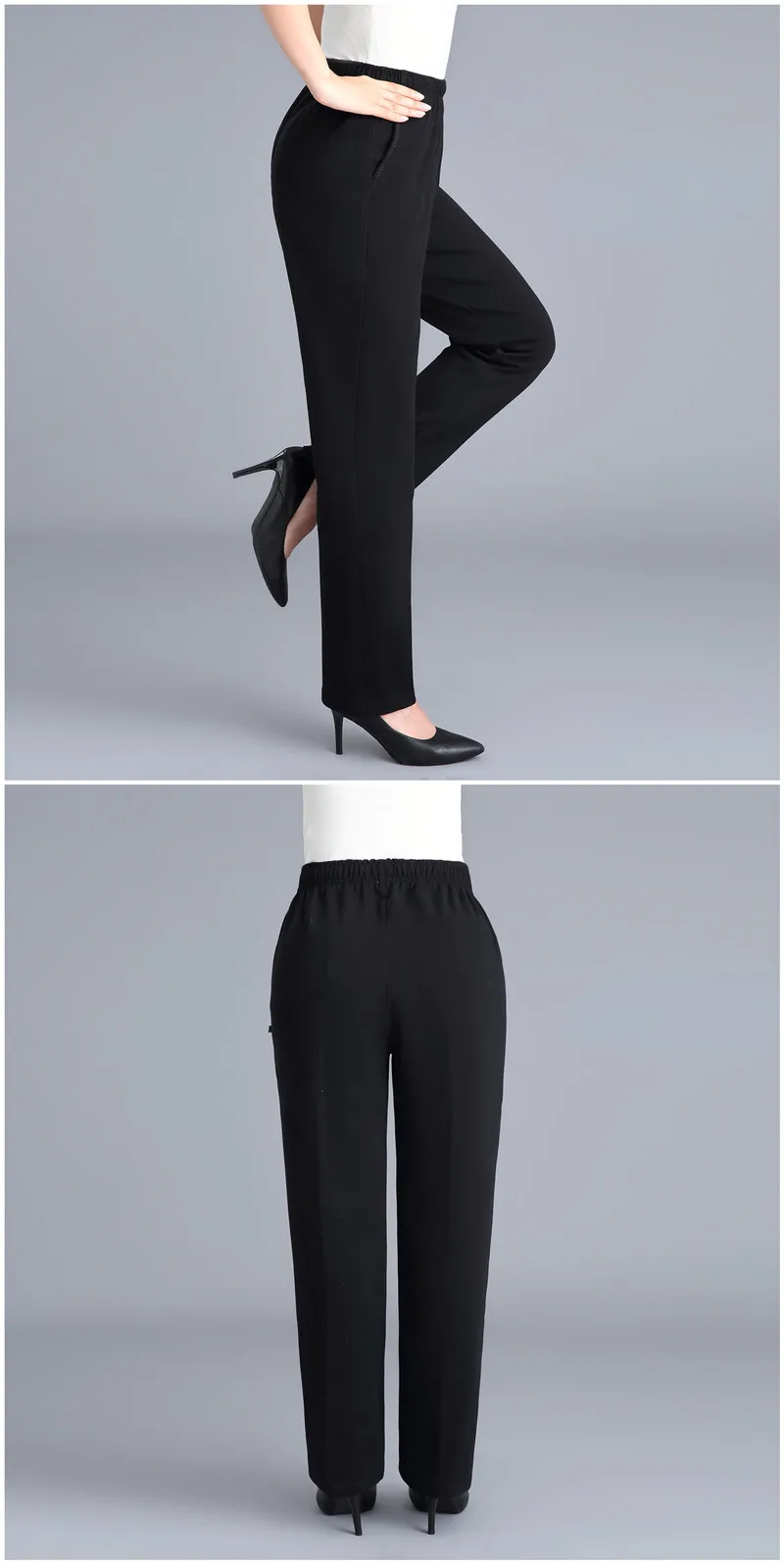 5XL Middle-aged Womens Trousers Casual Loose Elastic High Waist Mother Pants Warm Female Spring Autumn Mom Pants Pantalon Femme