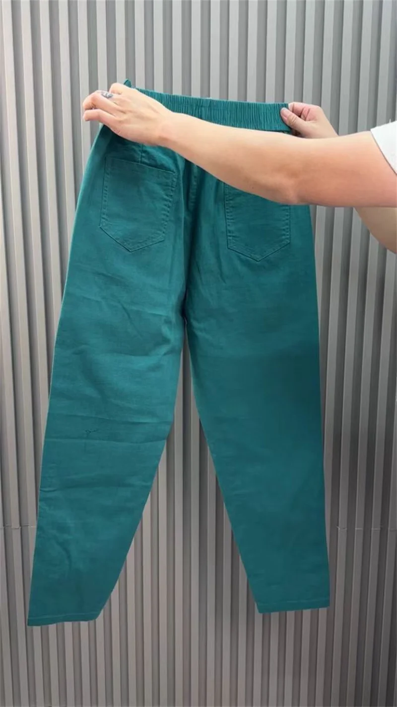 Women Harun Pants Spring Summer New 2026 Fashion High Waist All-Match Casual  Cotton Linen Pants Female Nine-Point Pants Ladies