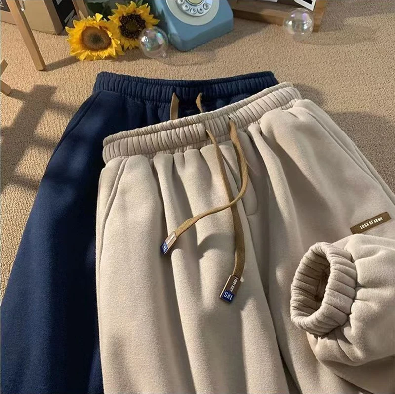 Fleece Sweatpants Women Winter Warm Casual Harem Pants Korean Fashion All Match Loose Thick Warm Trousers Female Autumn New