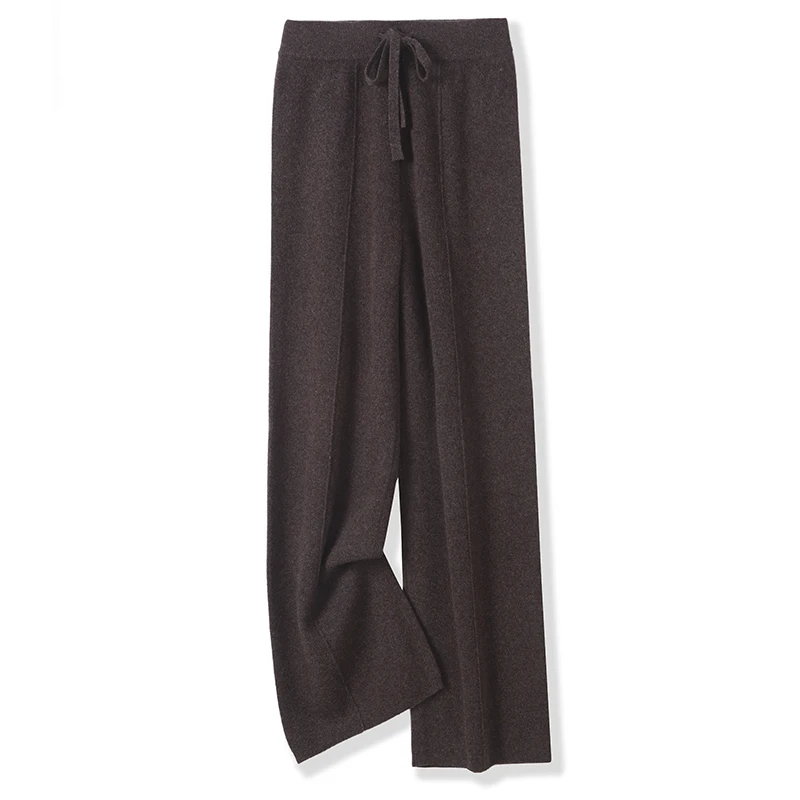 ANGEL 100% Merino Wool Women's Mid Seam Pants Autumn Winter Casual Soft Warm Cashmere Knitted Trousers New Fashion Cosy Pants