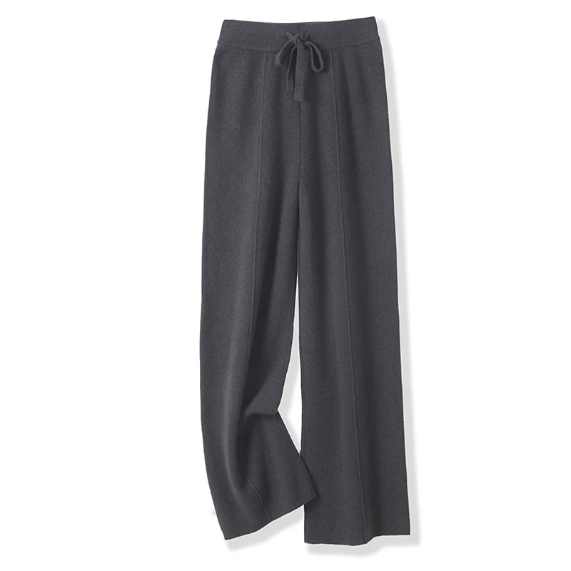 ANGEL 100% Merino Wool Women's Mid Seam Pants Autumn Winter Casual Soft Warm Cashmere Knitted Trousers New Fashion Cosy Pants