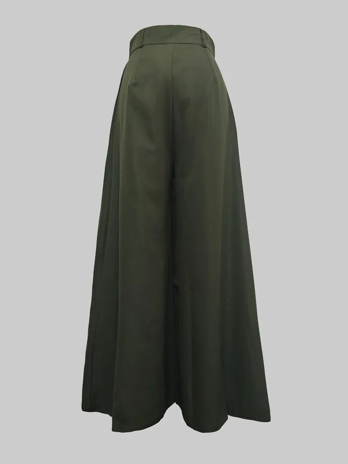 UOOZEE Women Fashion Solid Color High Waisted Wide Leg Pants 2025 New Spring Summer Loose Casual Simple Oversized Trousers