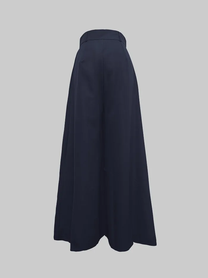 UOOZEE Women Fashion Solid Color High Waisted Wide Leg Pants 2025 New Spring Summer Loose Casual Simple Oversized Trousers