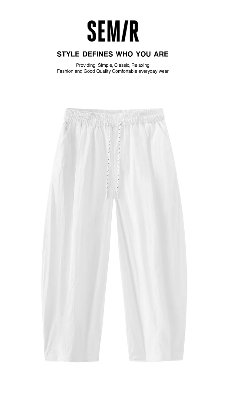 Semir Women Pants Woven 2026 Curved Cut Wide Leg Drawstring Urban Casual Everyday Style Soft Comfortable Daily Wear Trendy