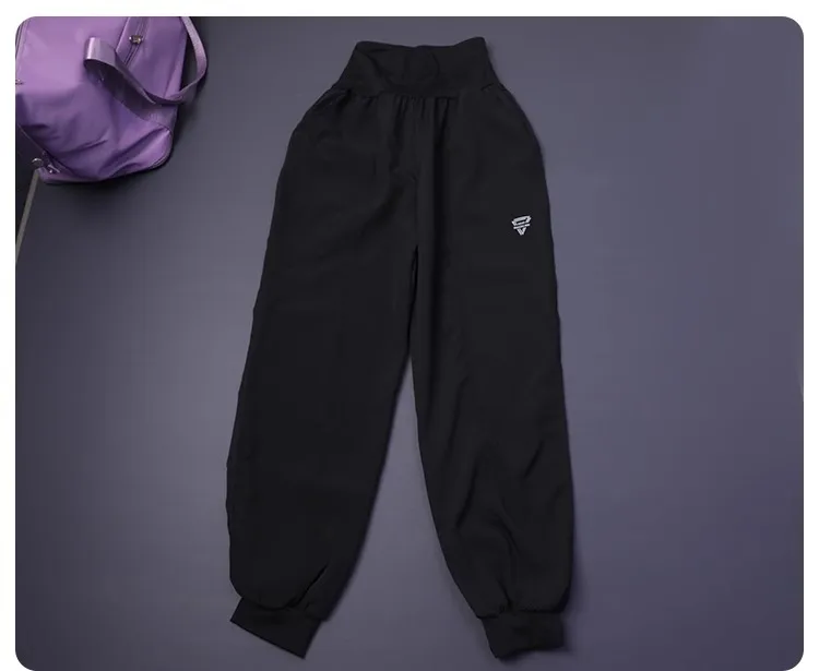 Women's High-Waisted Pocket Fitness Yoga Pants Loose Cuffed Ankle Workout Running Training Sports Sweatpants Quick-Dry Harem Pan