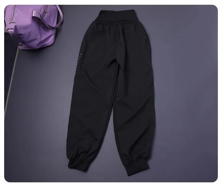 Women's High-Waisted Pocket Fitness Yoga Pants Loose Cuffed Ankle Workout Running Training Sports Sweatpants Quick-Dry Harem Pan