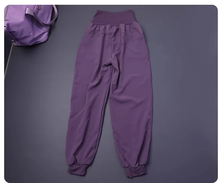 Women's High-Waisted Pocket Fitness Yoga Pants Loose Cuffed Ankle Workout Running Training Sports Sweatpants Quick-Dry Harem Pan