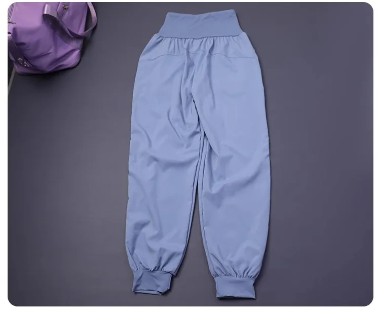 Women's High-Waisted Pocket Fitness Yoga Pants Loose Cuffed Ankle Workout Running Training Sports Sweatpants Quick-Dry Harem Pan