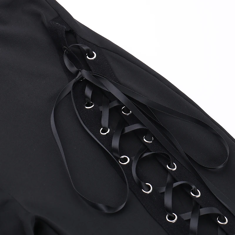 Y2K Gothic Black Velvet Lace Mesh Flare Pants Sexy Harajuku Aesthetic See Through Emo Pants Vintage Women Summer Pant Streetwear