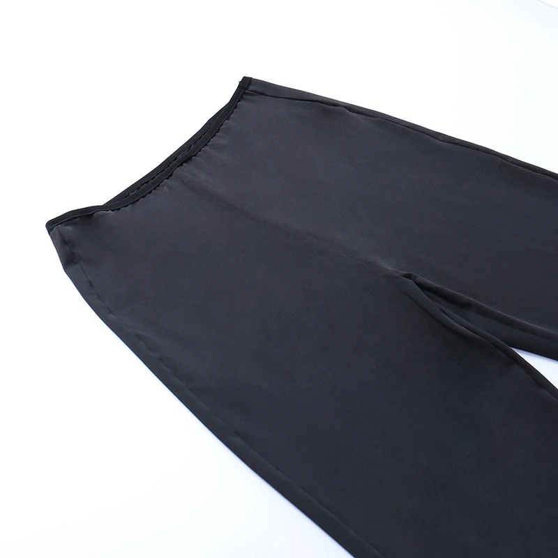 Y2K Gothic Black Velvet Lace Mesh Flare Pants Sexy Harajuku Aesthetic See Through Emo Pants Vintage Women Summer Pant Streetwear