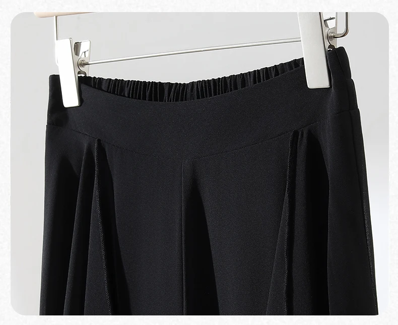 ZUZK Summer Ruffles Chiffion Pants Elastic Waist White Pants Women Fashion Lady Dance Pants baggy pants Wide Leg Pants