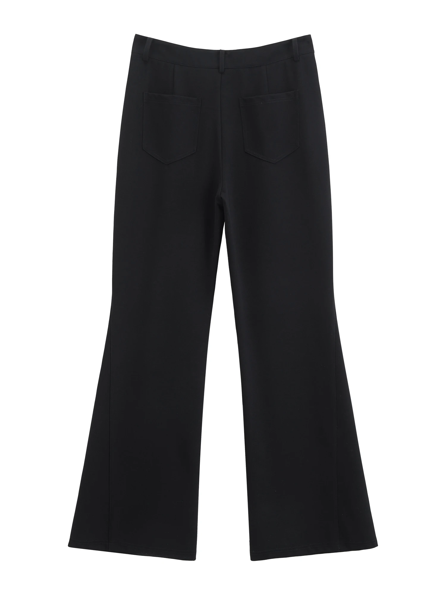 ZIQIAO Petite Women's Modern Black High-Waisted Flared Tros 2026 Spring New Arrival: Floor-Length Slightly Flared Casual Pants