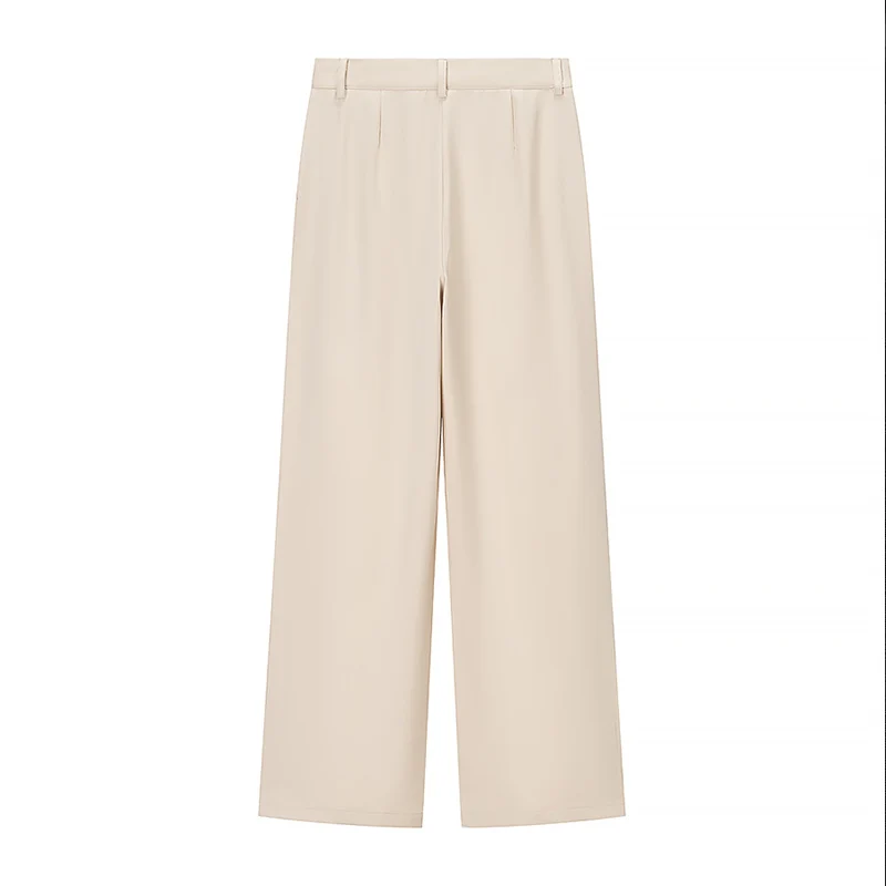 Willshela Women Fashion Solid Front Zipper Straight Pants Vintage High Waist Full Length Female Chic Lady Trousers
