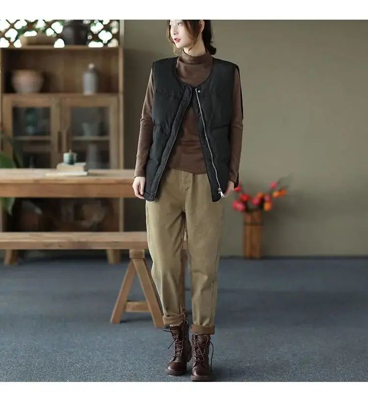 Autumn Winter Warm Cotton Thick Haren Pants For women Elastic waist with plush Casual Pants Solid color Loose Student Trousers