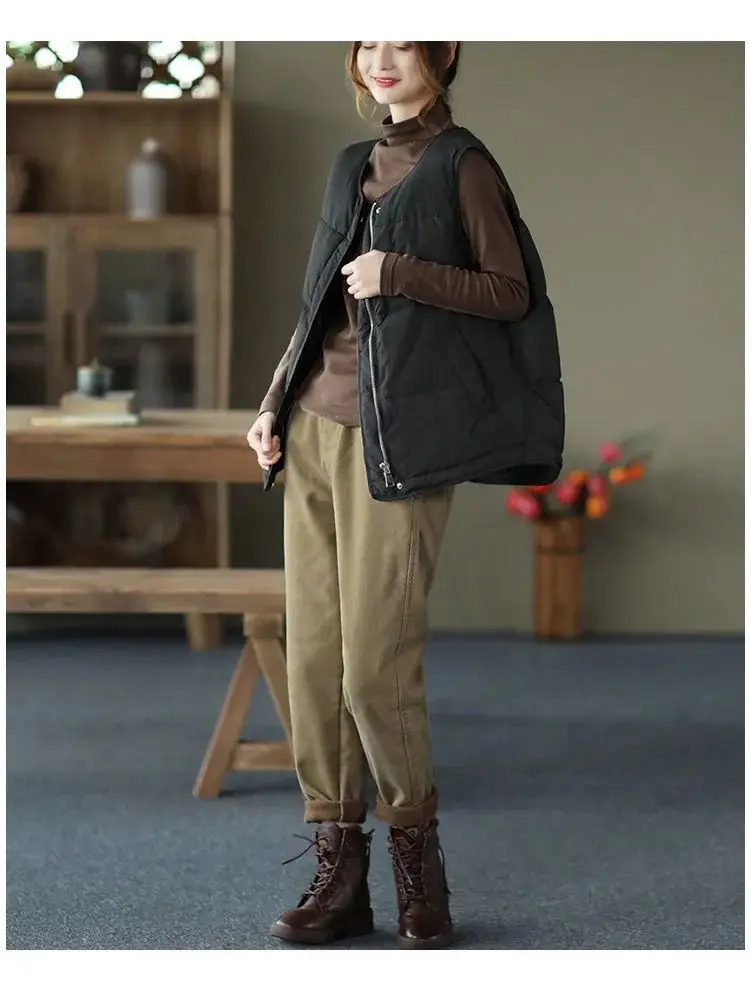 Autumn Winter Warm Cotton Thick Haren Pants For women Elastic waist with plush Casual Pants Solid color Loose Student Trousers