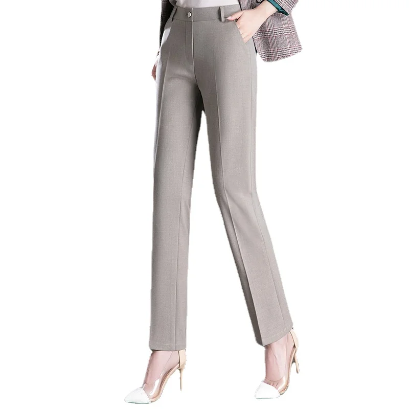 2026 New Women's Suit Pants, Black Gray Khaki Pantalones Spring Female Slim Trousers, Asian Size 26 27 28 29 30 31 32 33