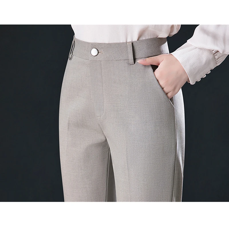 2026 New Women's Suit Pants, Black Gray Khaki Pantalones Spring Female Slim Trousers, Asian Size 26 27 28 29 30 31 32 33