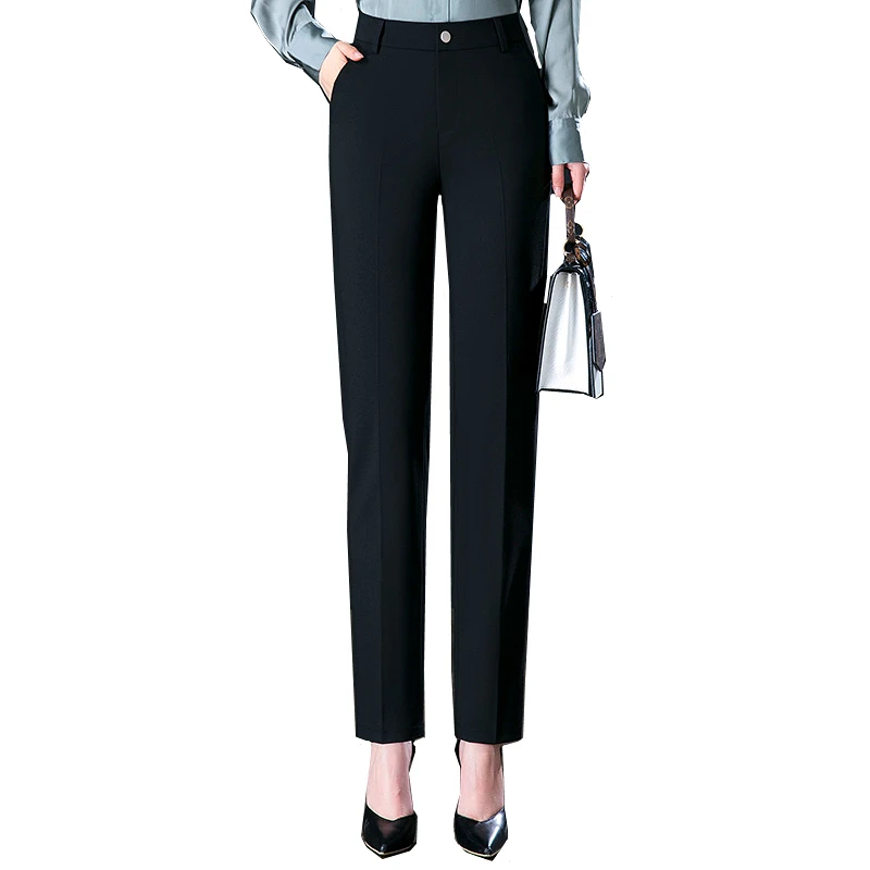 2026 New Women's Suit Pants, Black Gray Khaki Pantalones Spring Female Slim Trousers, Asian Size 26 27 28 29 30 31 32 33