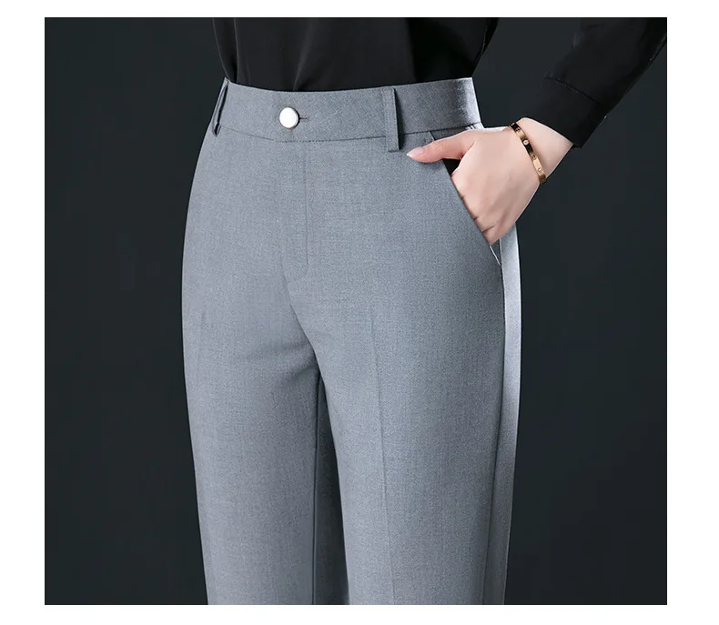 2026 New Women's Suit Pants, Black Gray Khaki Pantalones Spring Female Slim Trousers, Asian Size 26 27 28 29 30 31 32 33