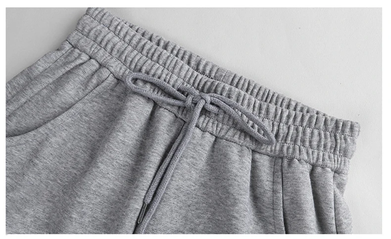 BIVIGAOS New American Style Sports Pants Women Autumn Winter High Waist Straight Wide Leg Pants Cotton Casual Gray Sweatpants