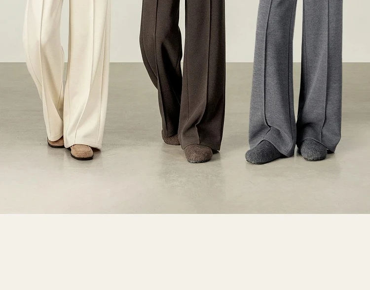 SENTUBILA Knit Sweat Pants for Women 2026 Autumn Winter Acetate Wool Silk Blend Trousers Casual Versatile Bottoms 154K80280