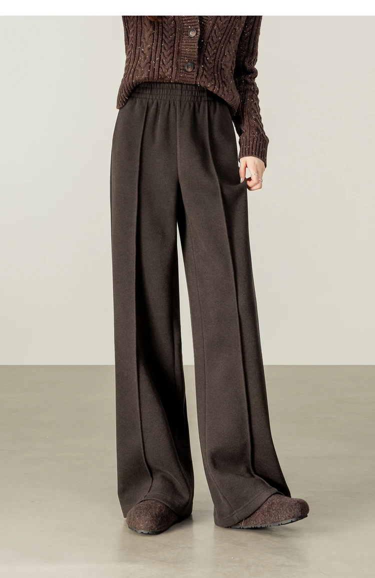 SENTUBILA Knit Sweat Pants for Women 2026 Autumn Winter Acetate Wool Silk Blend Trousers Casual Versatile Bottoms 154K80280