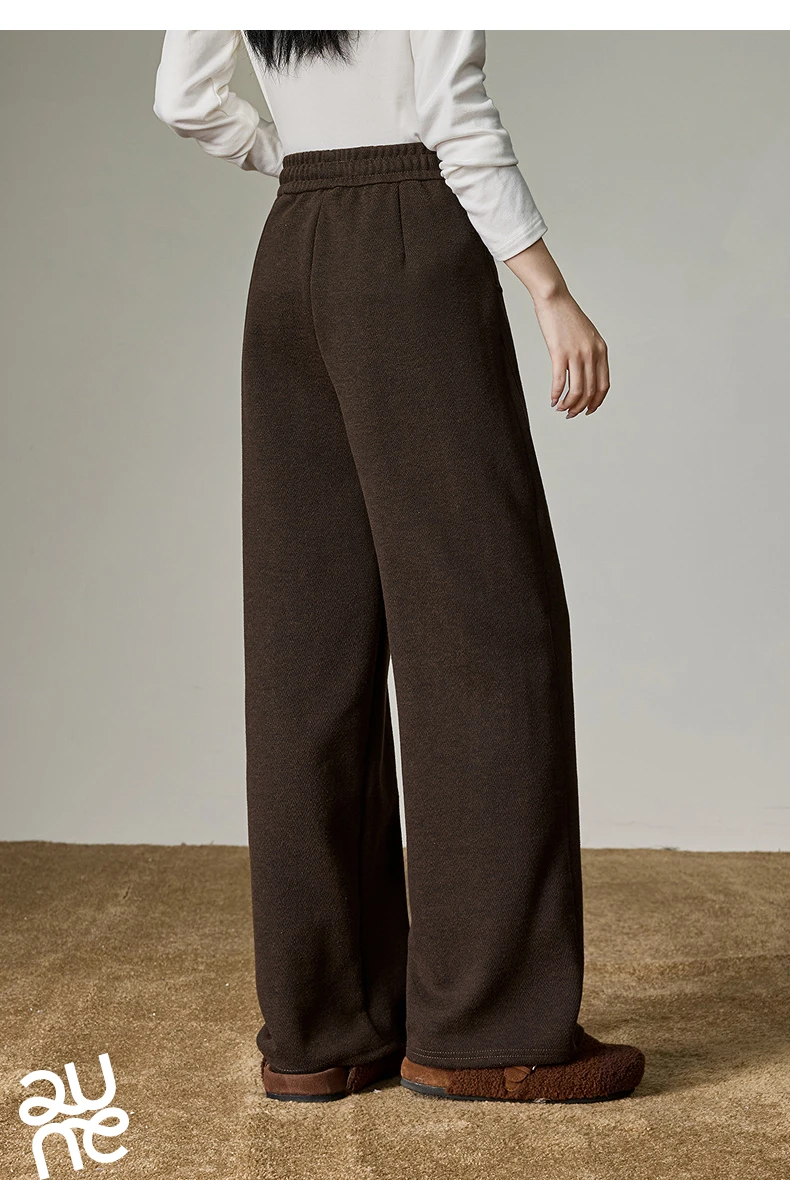 TOYOUTH Women Split Design Casual Pants 2026 Spring New Elastic High-Waisted Sporty Loungewear Slouchy Trousers