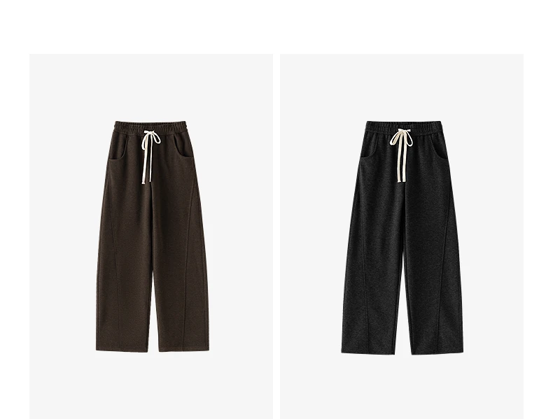 TOYOUTH Women Split Design Casual Pants 2026 Spring New Elastic High-Waisted Sporty Loungewear Slouchy Trousers