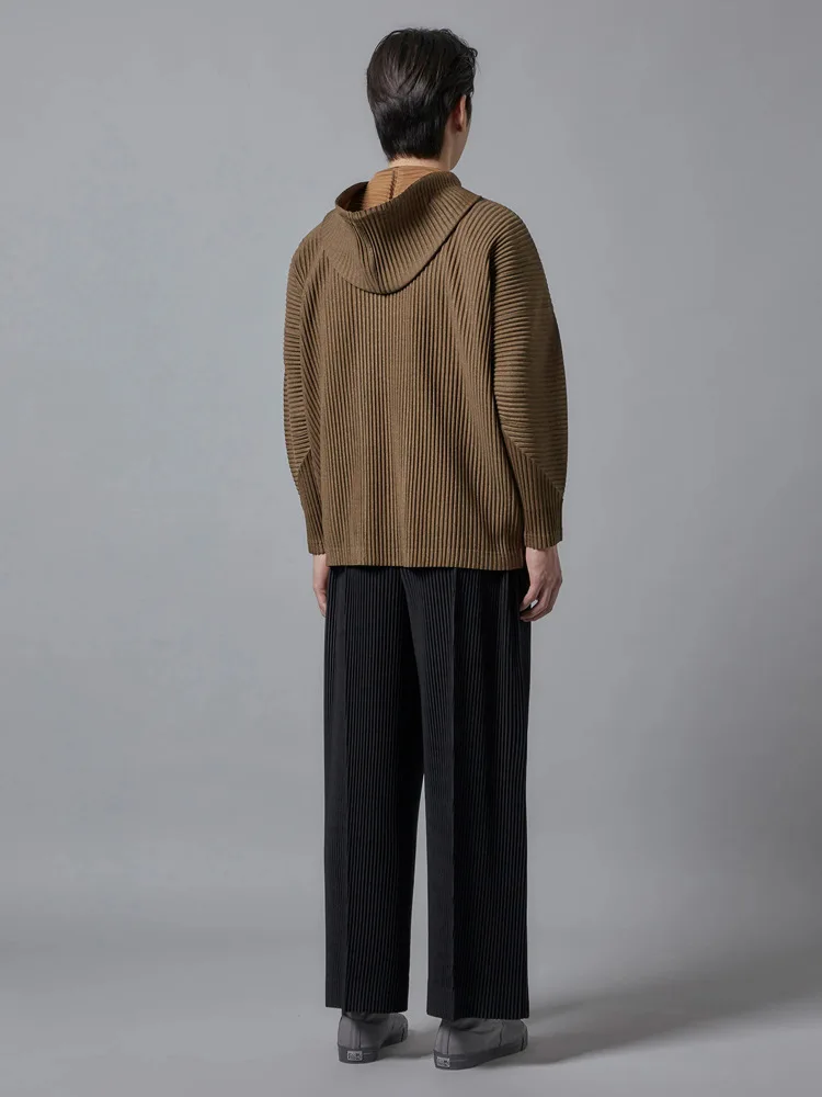 ISSEY 2026 New Arrival Miyake Pleated Pants Textured Casual Relaxed Fit Wide-Leg Cropped Trousers for Men