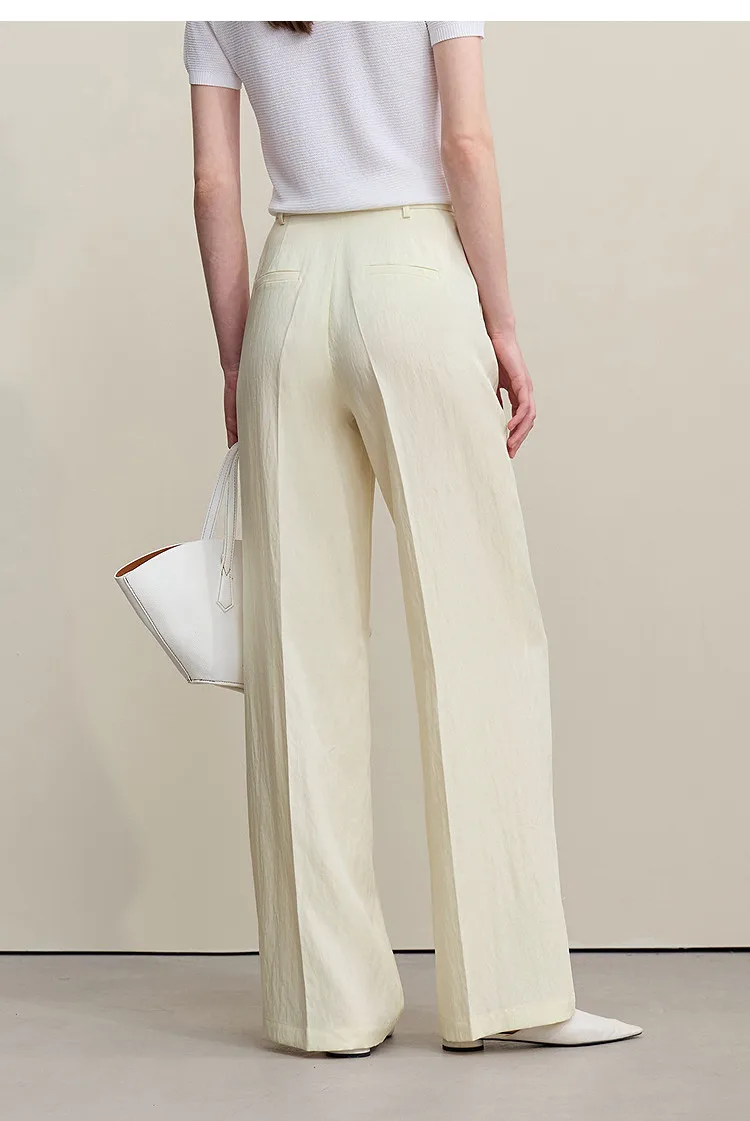Amii Breathable Women's Pants 2026 Summer New Loose Casual Wide Leg Woman Trousers Solid Basic Versatile Long Pants 12622061