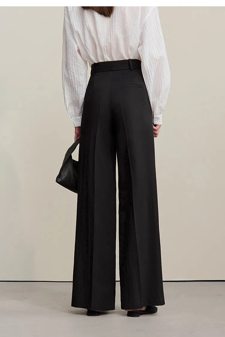 Amii Breathable Women's Pants 2026 Summer New Loose Casual Wide Leg Woman Trousers Solid Basic Versatile Long Pants 12622061