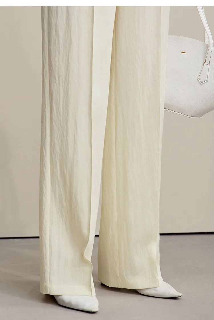 Amii Breathable Women's Pants 2026 Summer New Loose Casual Wide Leg Woman Trousers Solid Basic Versatile Long Pants 12622061