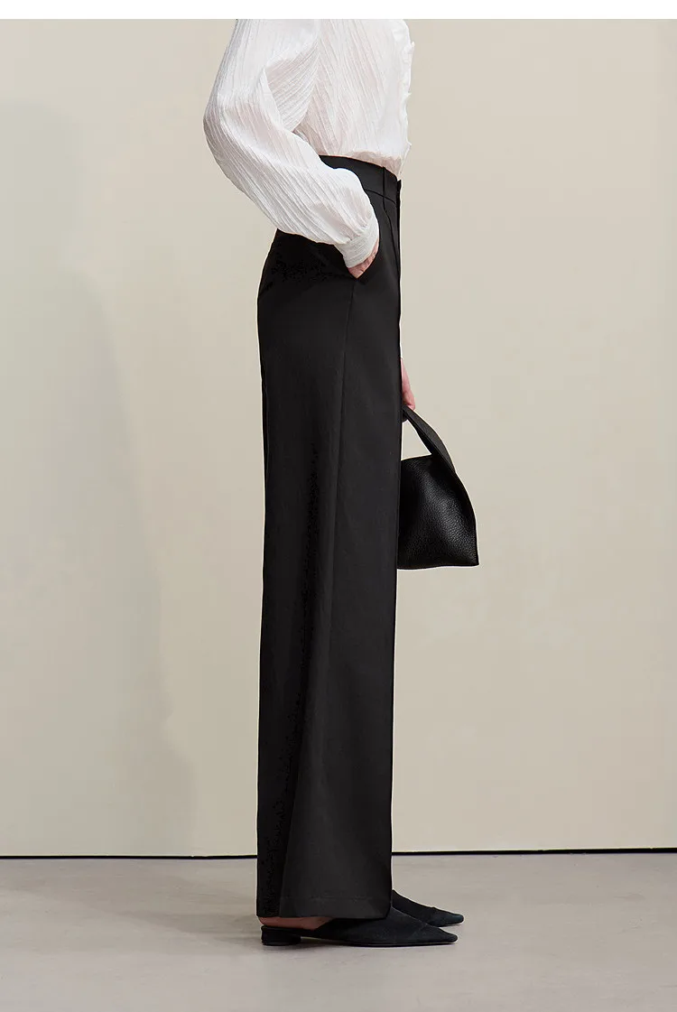 Amii Breathable Women's Pants 2026 Summer New Loose Casual Wide Leg Woman Trousers Solid Basic Versatile Long Pants 12622061