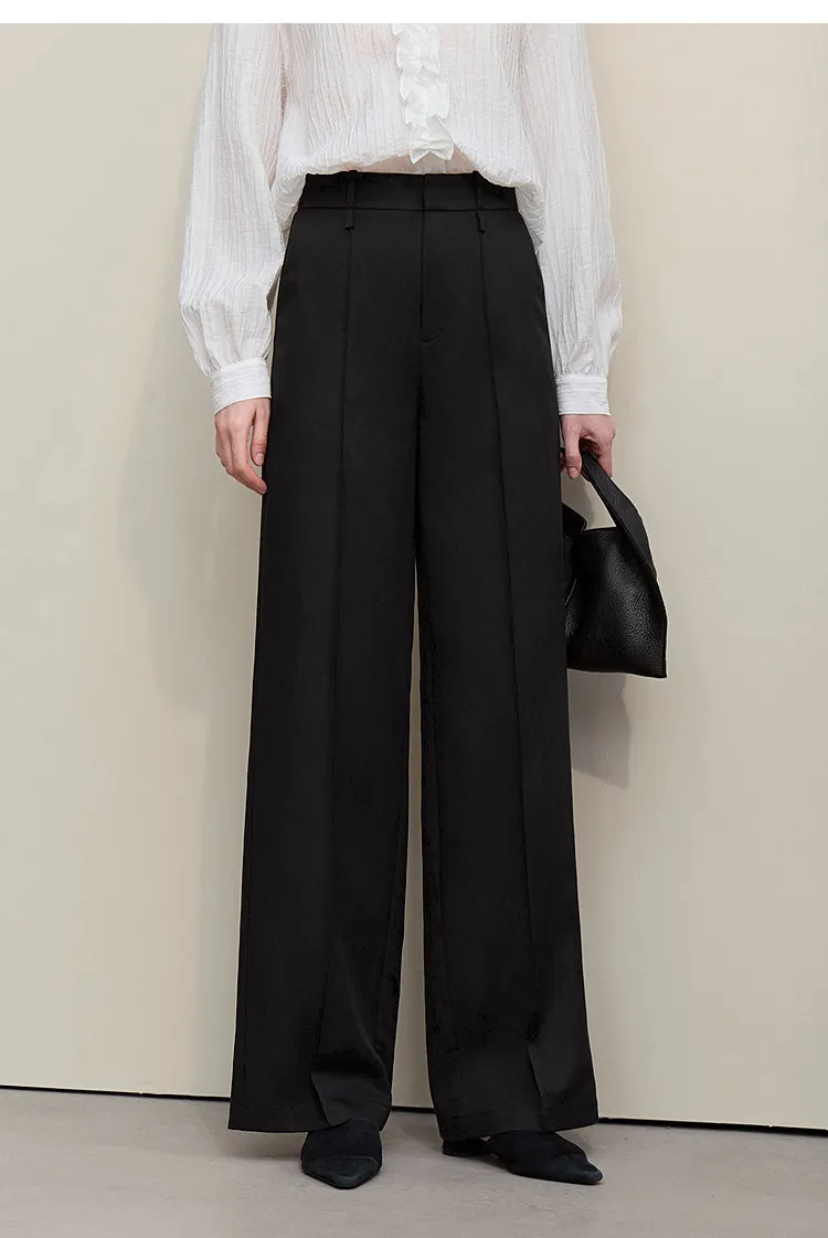 Amii Breathable Women's Pants 2026 Summer New Loose Casual Wide Leg Woman Trousers Solid Basic Versatile Long Pants 12622061