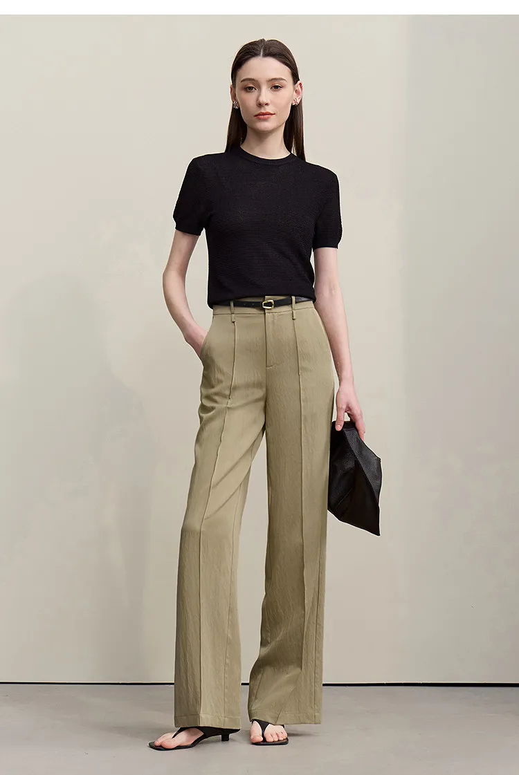 Amii Breathable Women's Pants 2026 Summer New Loose Casual Wide Leg Woman Trousers Solid Basic Versatile Long Pants 12622061