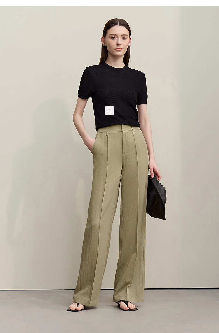 Amii Breathable Women's Pants 2026 Summer New Loose Casual Wide Leg Woman Trousers Solid Basic Versatile Long Pants 12622061