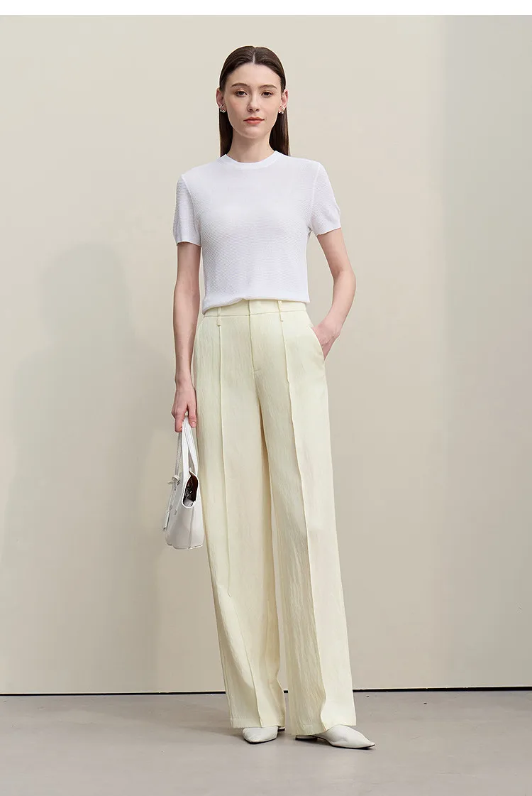 Amii Breathable Women's Pants 2026 Summer New Loose Casual Wide Leg Woman Trousers Solid Basic Versatile Long Pants 12622061