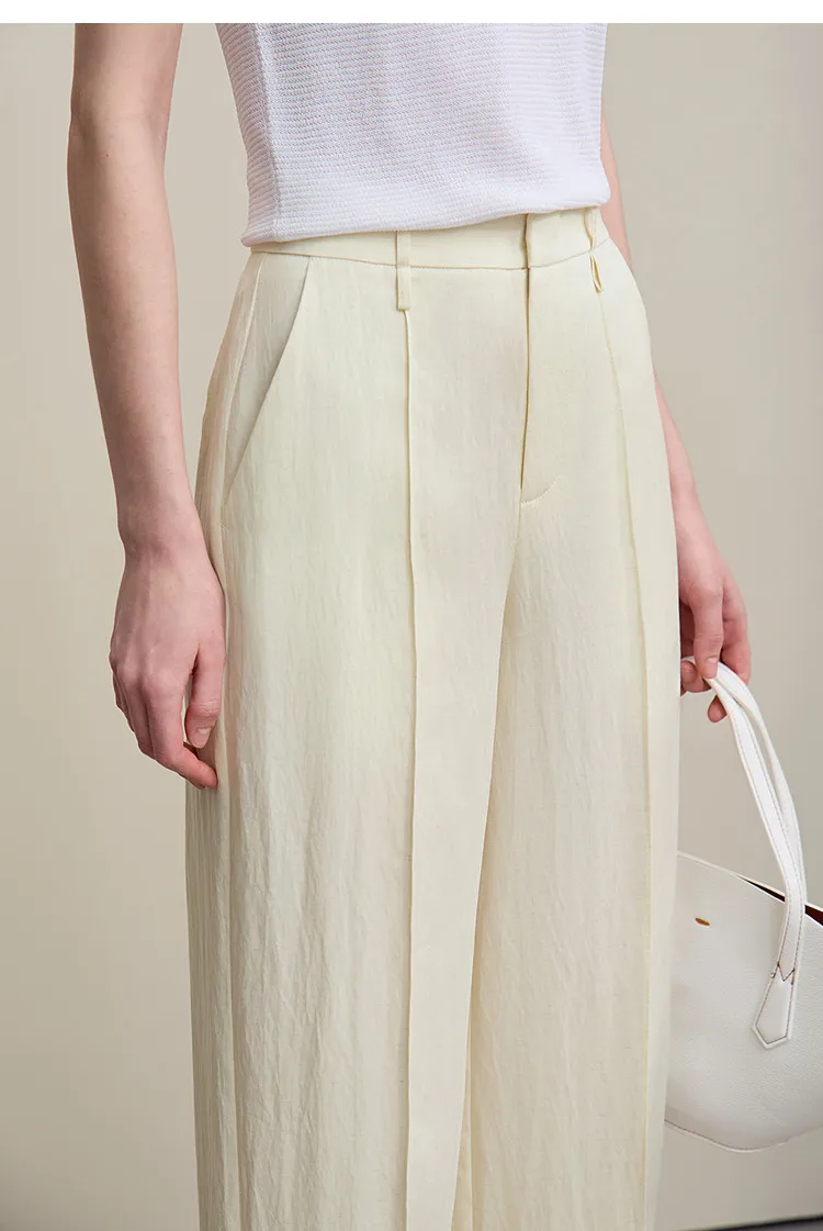 Amii Breathable Women's Pants 2026 Summer New Loose Casual Wide Leg Woman Trousers Solid Basic Versatile Long Pants 12622061