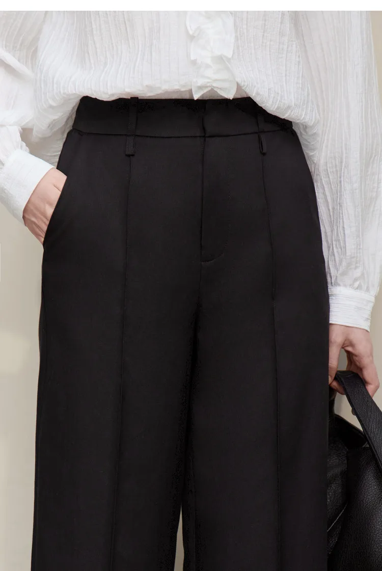 Amii Breathable Women's Pants 2026 Summer New Loose Casual Wide Leg Woman Trousers Solid Basic Versatile Long Pants 12622061