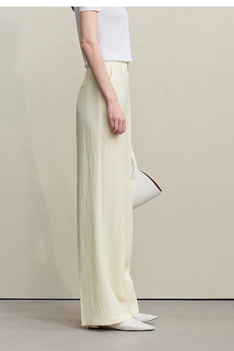 Amii Breathable Women's Pants 2026 Summer New Loose Casual Wide Leg Woman Trousers Solid Basic Versatile Long Pants 12622061