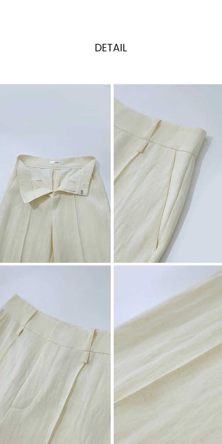 Amii Breathable Women's Pants 2026 Summer New Loose Casual Wide Leg Woman Trousers Solid Basic Versatile Long Pants 12622061