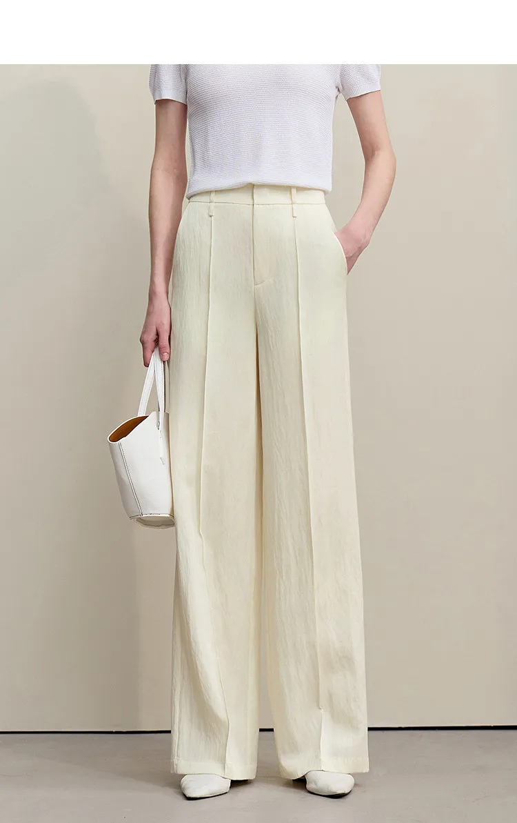 Amii Breathable Women's Pants 2026 Summer New Loose Casual Wide Leg Woman Trousers Solid Basic Versatile Long Pants 12622061