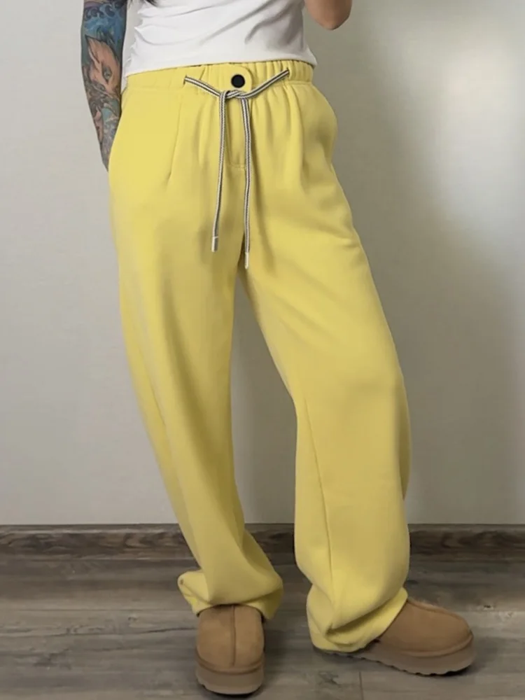 Streamgirl Warm Pants For Women Winter Brown Wide Leg Fleece Sweatpants Women Baggy Sport Winter Thick Velvet Warm Trousers