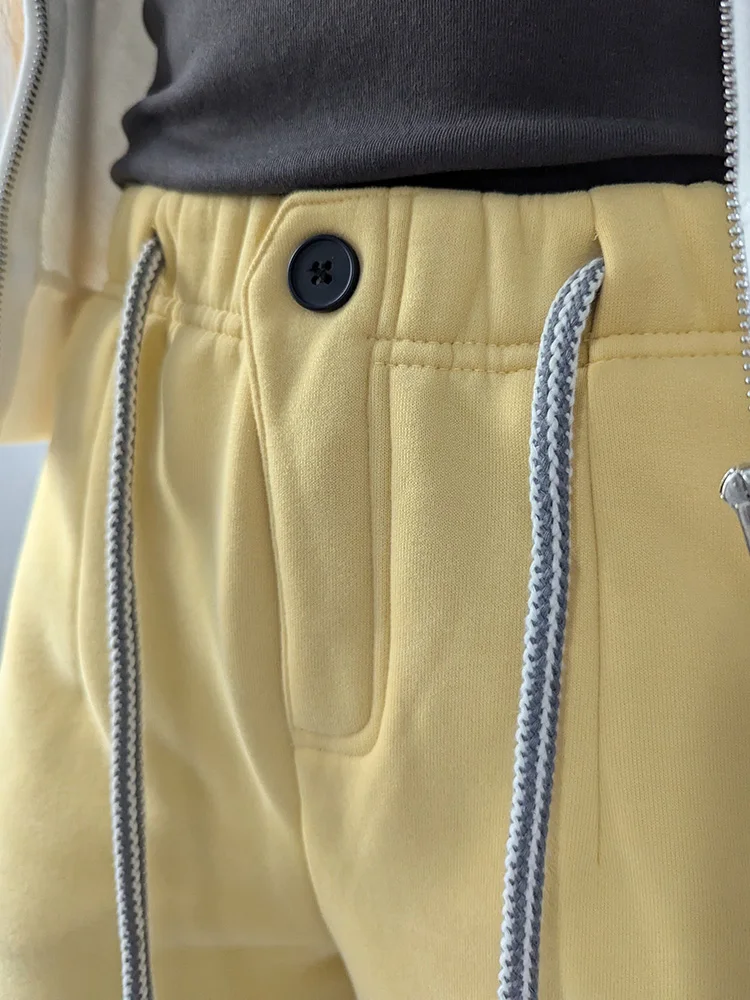 Streamgirl Warm Pants For Women Winter Brown Wide Leg Fleece Sweatpants Women Baggy Sport Winter Thick Velvet Warm Trousers