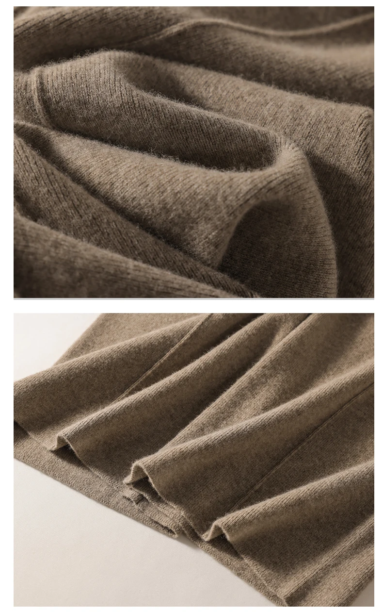 New Arrival Women High Waist Wide Leg Pants For Autumn Winter Thick Warm Solid Basic Casual Trousers 100% Merino Wool Knitwear