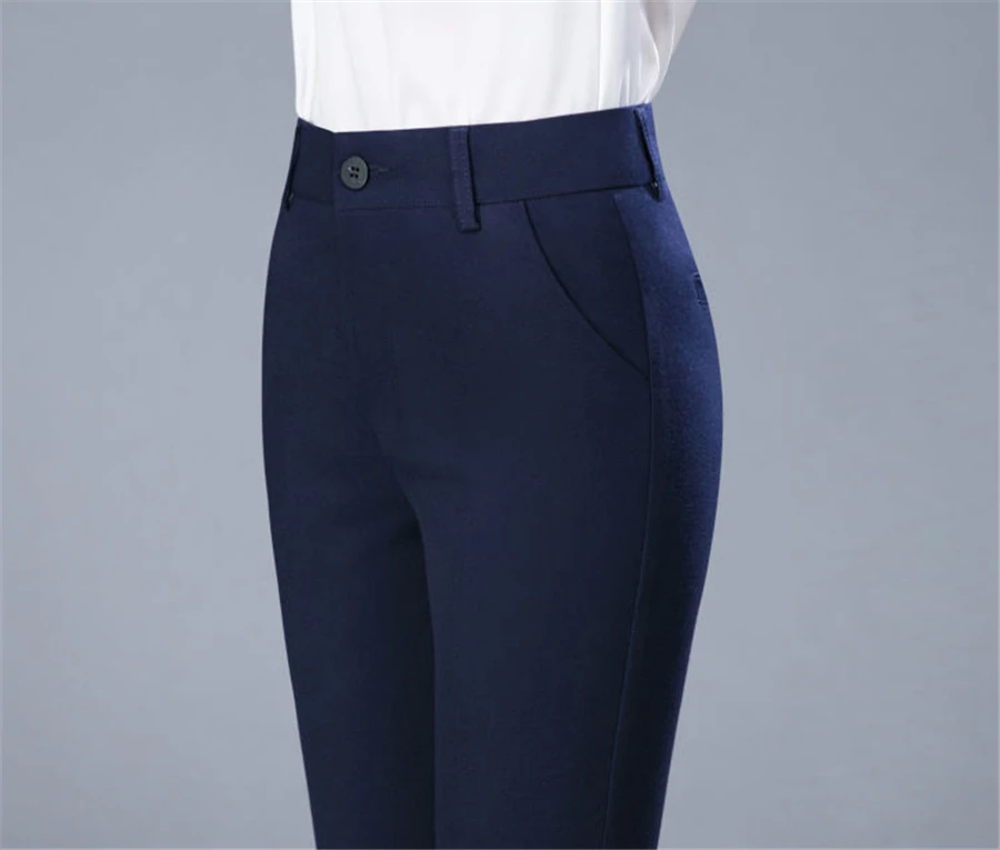 New Formal Pencil Ankle-length Pants For Women High Waist OL Sweatpants Classic Pantalones Straight Chic Trousers Slim Spodnie
