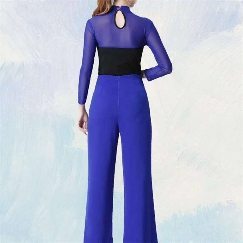 Spring Summer Women Wide-Leg Pants Fashion Latin Dance Pants Female Solid Dance Pants Ladies High Waist Casual Loose Trousers