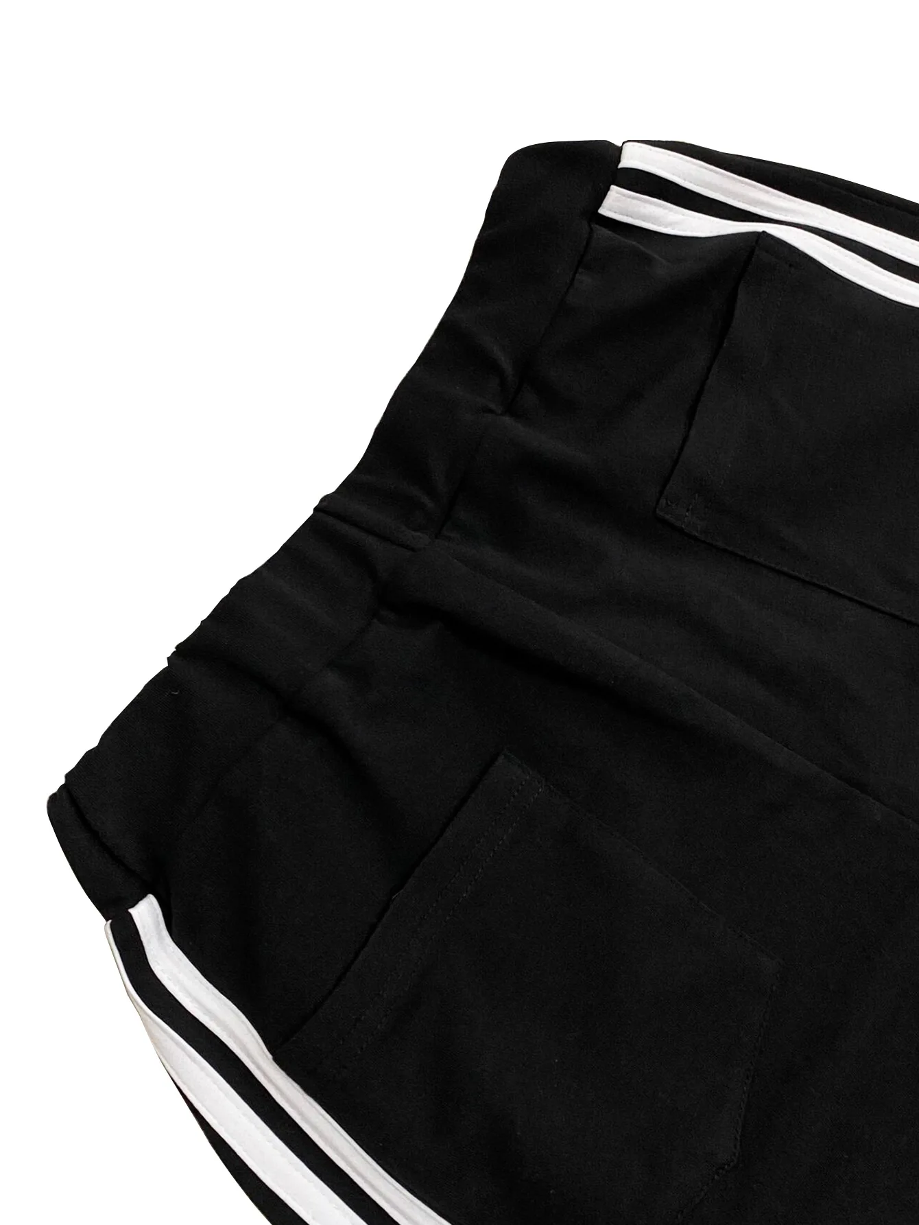CM.YAYA Fashion Women Denim Patchwork Pocket Side Wide Leg Loose Jogger Pants 2024 Active Jean Splicing Sweatpants Trousers