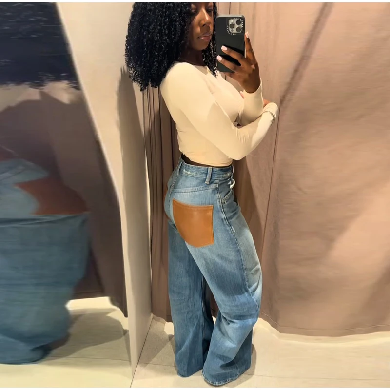 Fashion Striped Barrel Pants Women's High Waist Loose Wide Leg Button Casual Trousers 2026 Spring New Lady Comfortable Bottoms