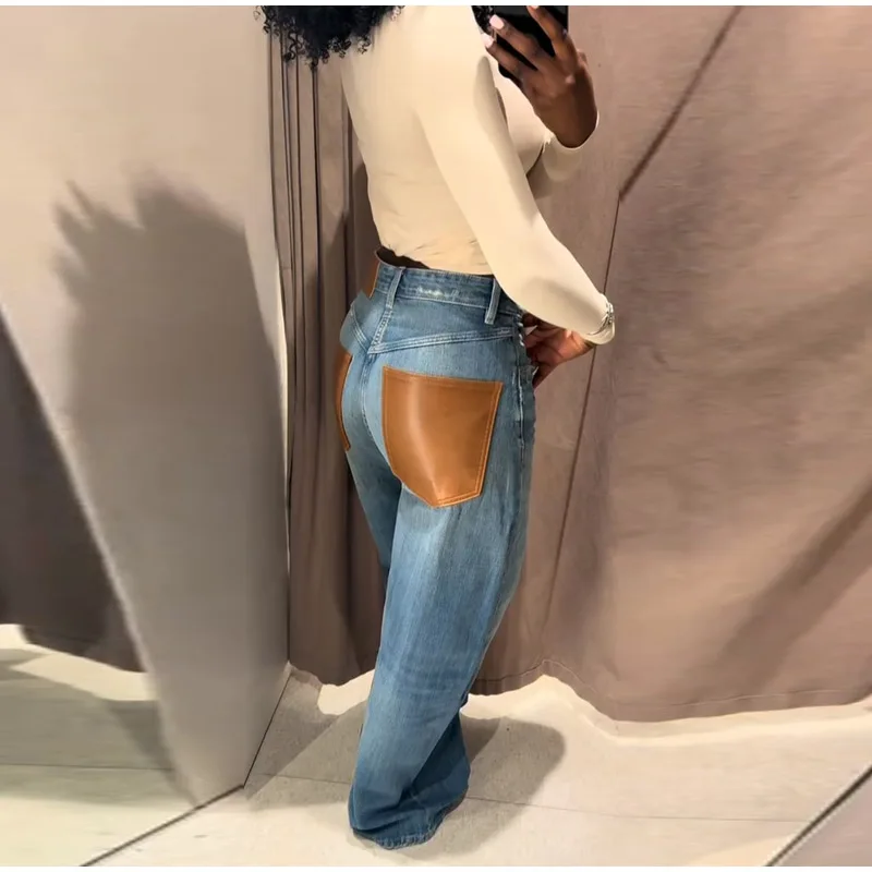 Fashion Striped Barrel Pants Women's High Waist Loose Wide Leg Button Casual Trousers 2026 Spring New Lady Comfortable Bottoms